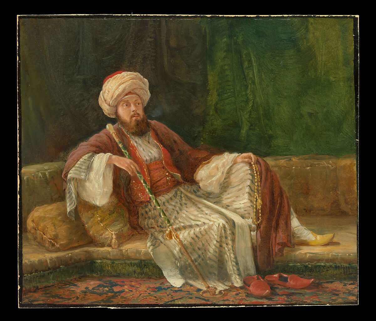 Western Gentleman in Oriental Costume, British Painter (ca. 1840–45), Oil on canvas 
