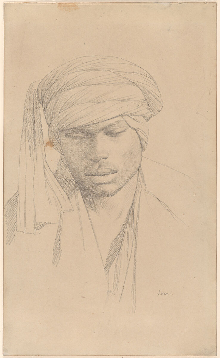 Assan, a Young Man, Jean-Léon Gérôme (French, Vesoul 1824–1904 Paris), Graphite 