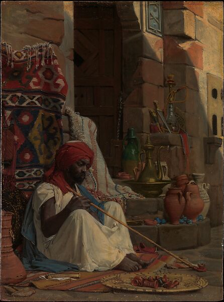 A Merchant in Cairo, Jean Lecomte du Nouÿ (French, Paris 1842–1923 Paris), Oil on wood 