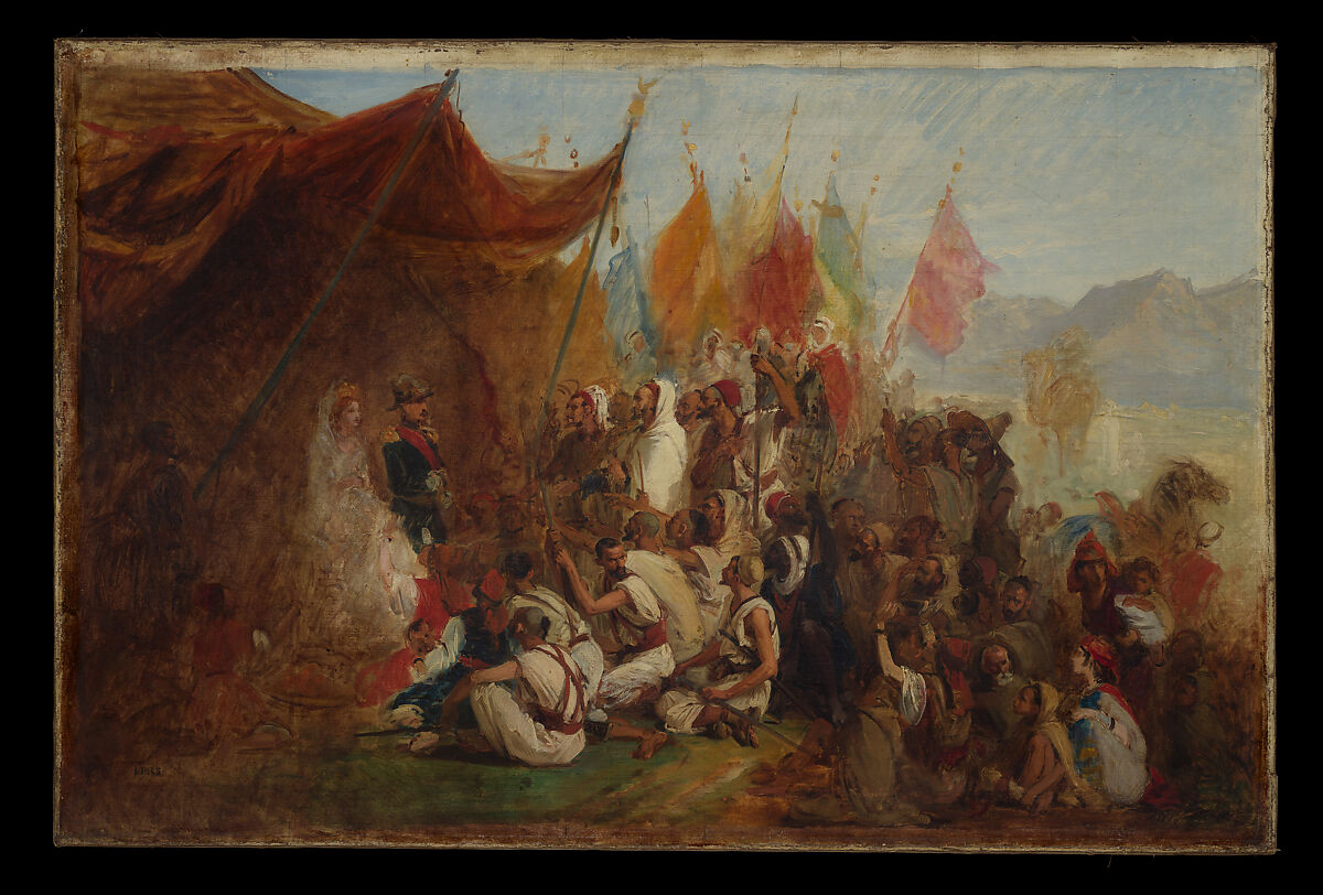 Sketch for "Reception of Emperor Napoleon III and Empress Eugénie by the Kabyle Leaders at Algiers on September 18, 1860", Isidore Pils (French, Paris 1813/15–1875 Douarnenez), Oil on canvas 