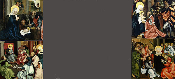 The Dormition of the Virgin; (reverse) Christ Carrying the Cross, Hans Schäufelein (German, Nuremberg ca. 1480–ca. 1540 Nördlingen), Oil and gold on fir