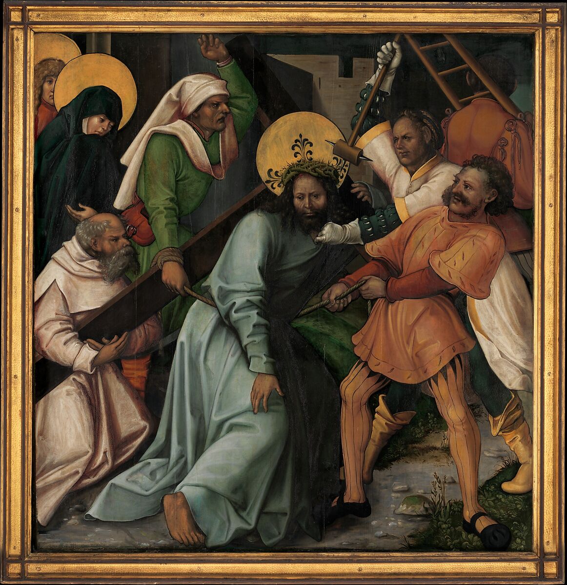 The Dormition of the Virgin; (reverse) Christ Carrying the Cross, Hans Schäufelein (German, Nuremberg ca. 1480–ca. 1540 Nördlingen), Oil and gold on fir
