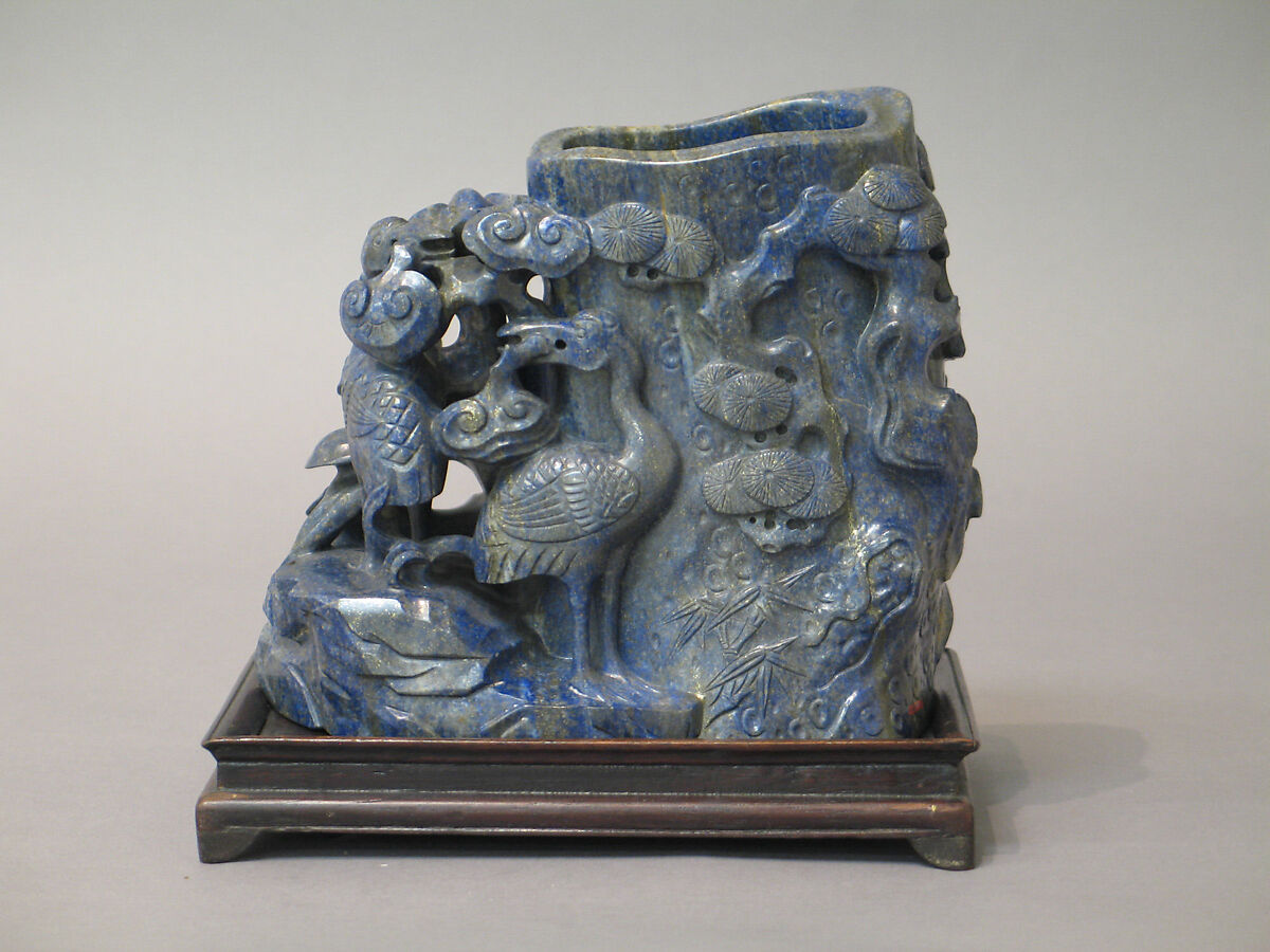 Carving, Lapis lazuli, China 