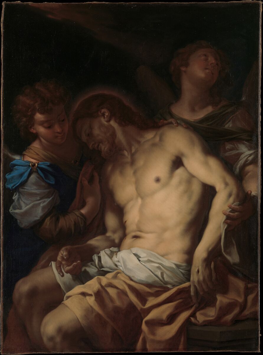 Dead Christ Supported by Angels, Francesco Trevisani (Italian, Capodistria 1656–1746 Rome), Oil on canvas 