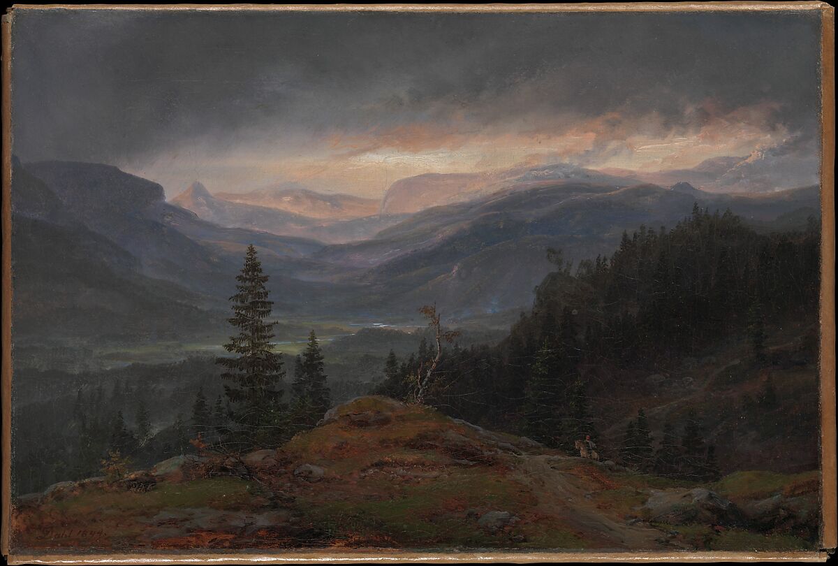 View over Hallingdal, Johan Christian Dahl (Norwegian, Bergen 1788–1857 Dresden), Oil on canvas 