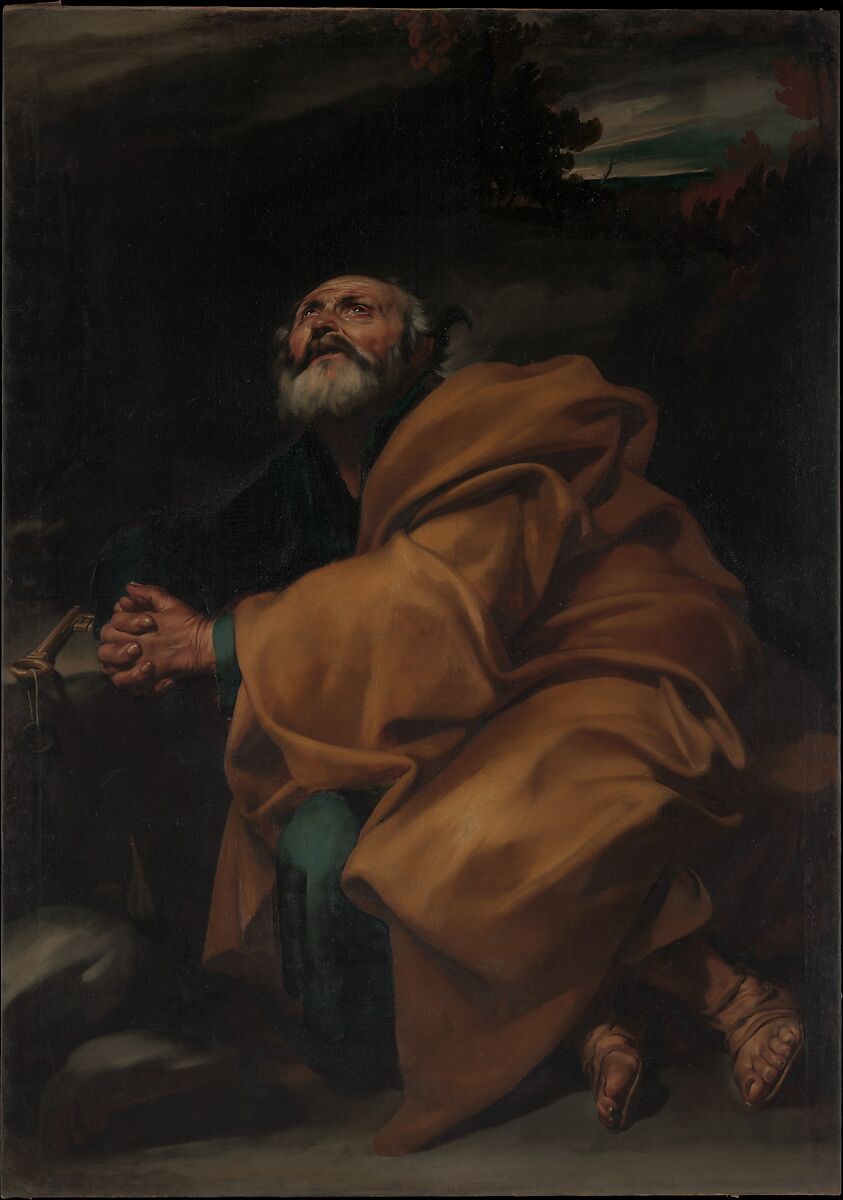 The Tears of Saint Peter, Jusepe de Ribera (called Lo Spagnoletto) (Spanish, Játiva 1591–1652 Naples), Oil on canvas 