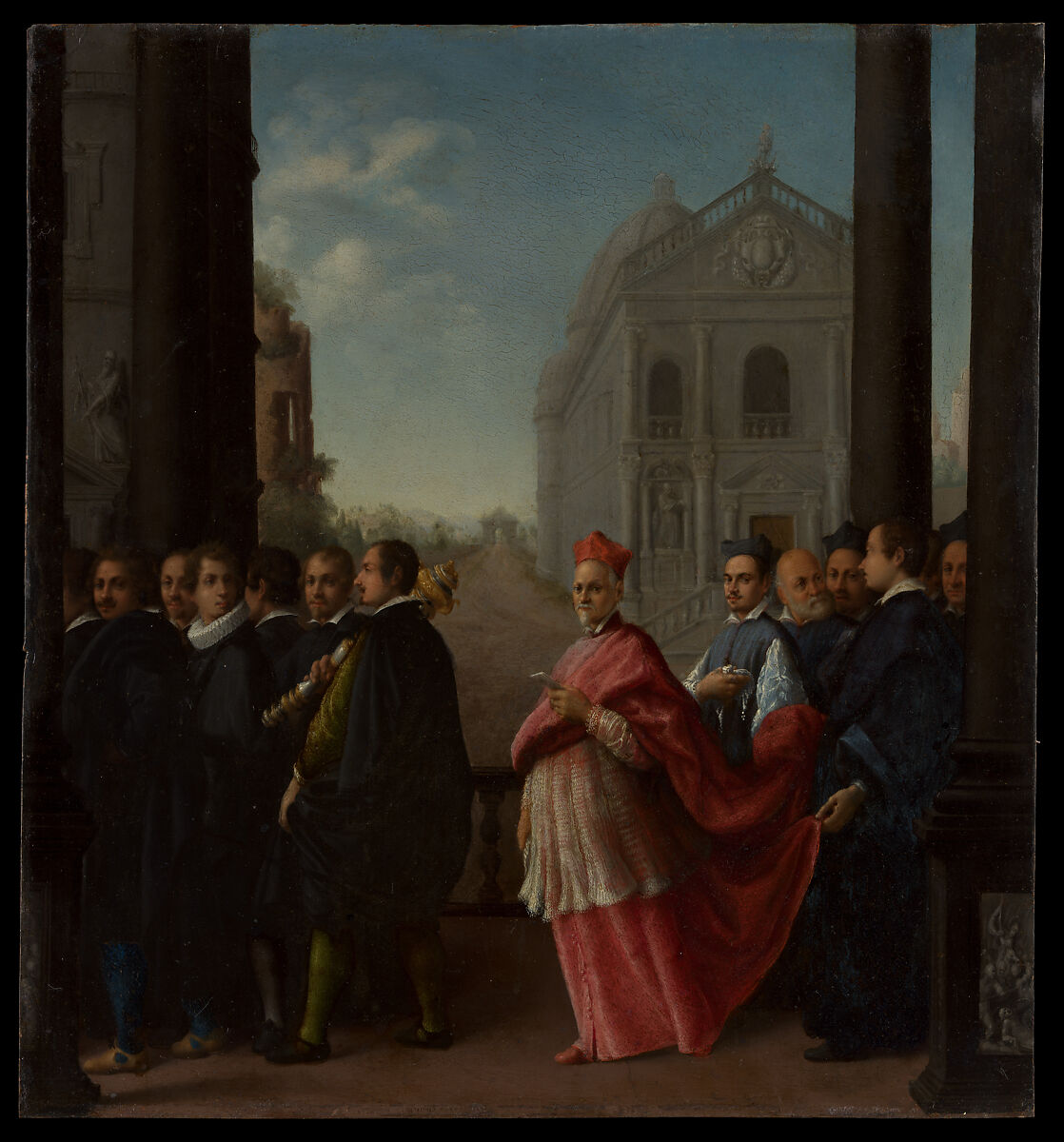 A Cardinal's Procession, Ottavio Leoni (Il Padovano)  Italian, Oil on copper