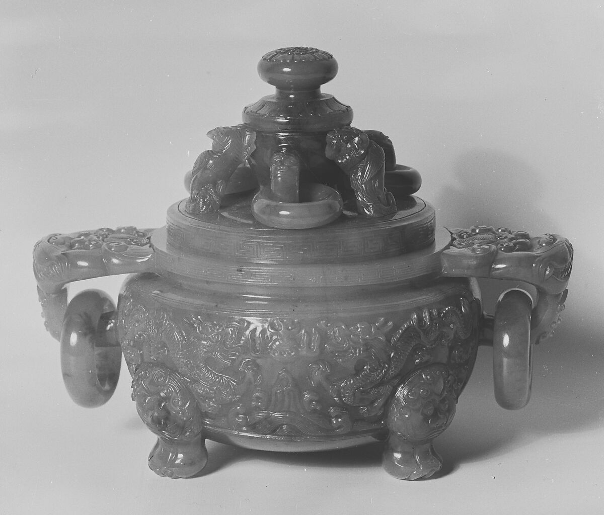 Tripod Bowl with Cover, Jade, China 