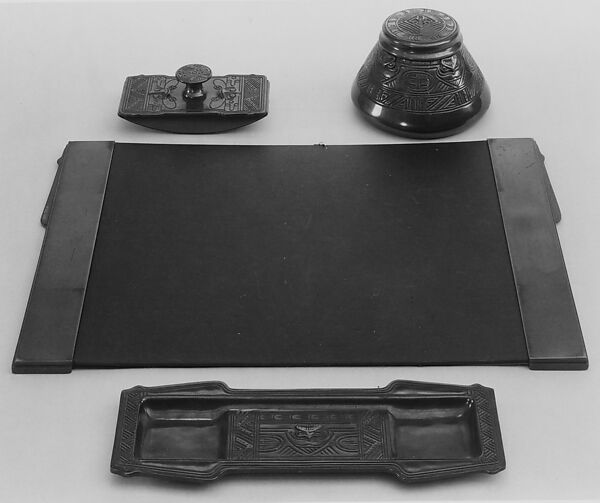 Inkwell, Designed by Louis C. Tiffany (American, New York 1848–1933 New York), Bronze, American