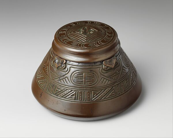Inkwell, Designed by Louis C. Tiffany (American, New York 1848–1933 New York), Bronze, American 