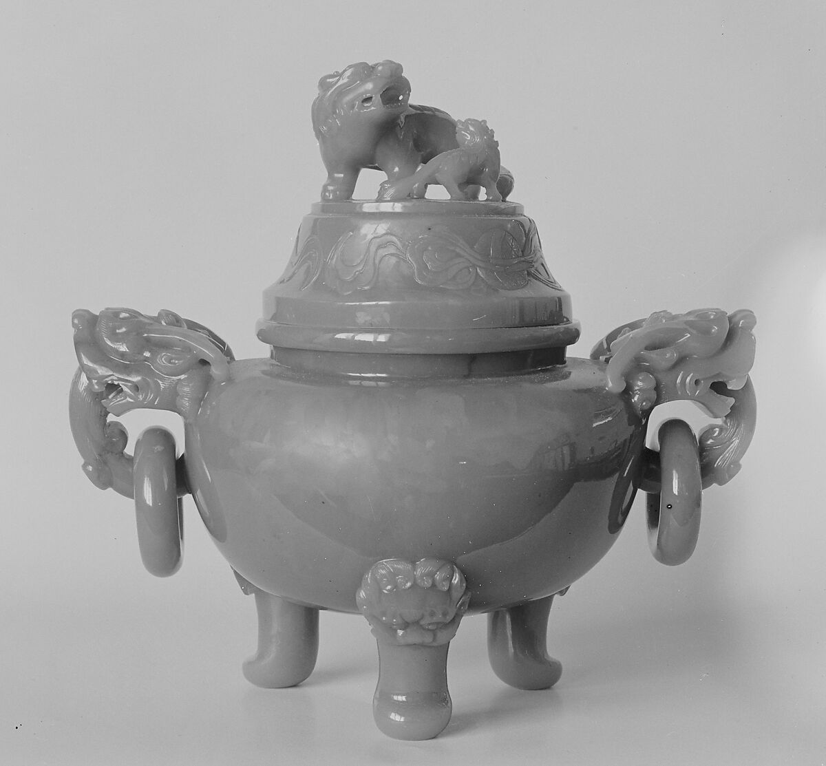 Covered incense burner, Nephrite, China 