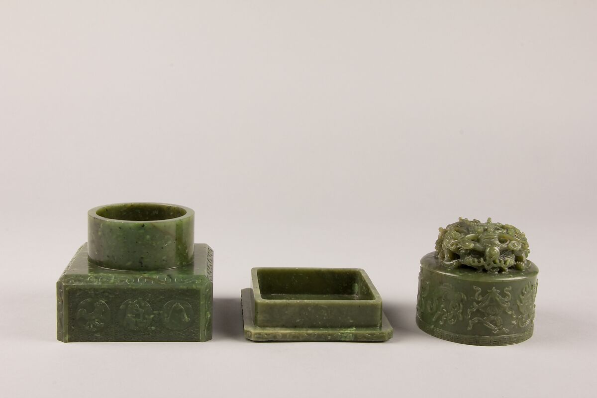 Seal casket with cover, Jade (nephrite), China 