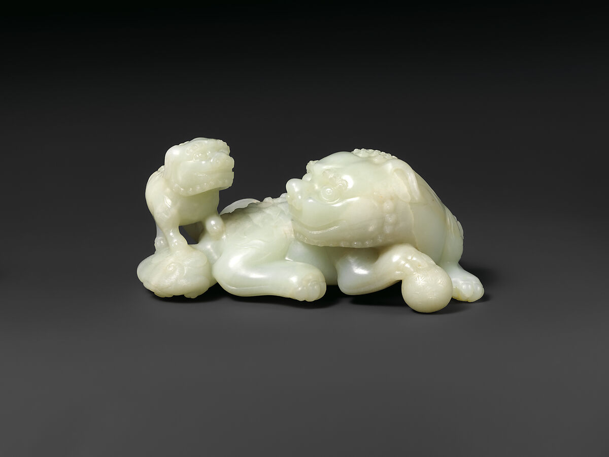 Lion and cub, Jade (nephrite), China 