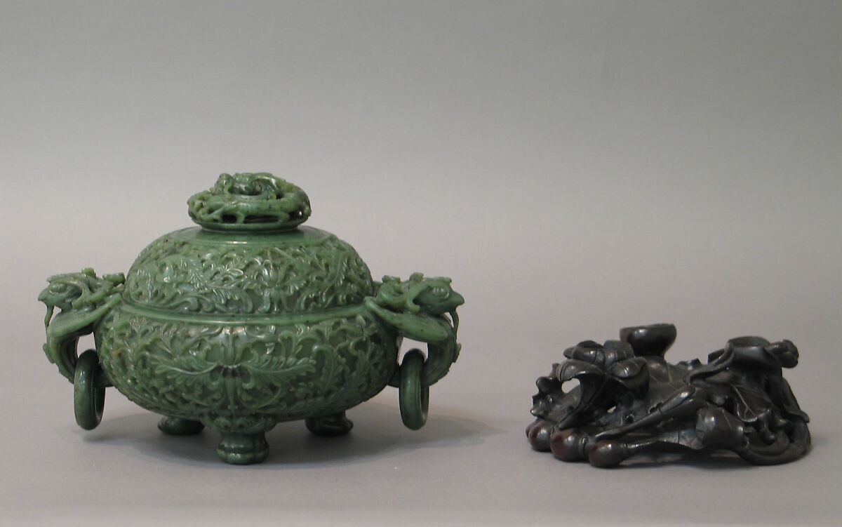 Incense burner with cover, Jade (nephrite), China