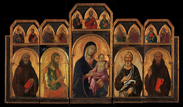 Saint Silvester Gozzolini, Segna di Buonaventura (Italian, active Siena by 1298–died 1326/31), Tempera on wood, gold ground