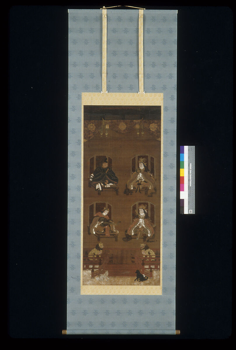 The Four Deities of Mount Kōya, Hanging scroll; ink, color, and gold on silk, Japan