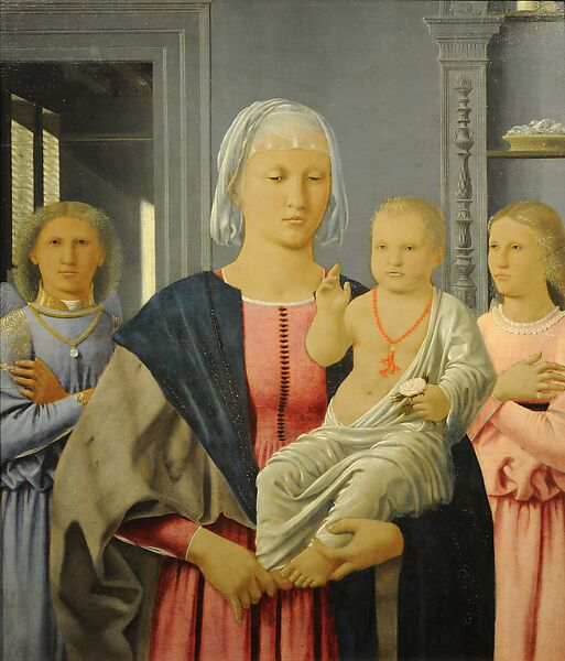 Madonna and Child with Two Angels (Senigallia Madonna), Piero della Francesca (Italian, Sansepolcro ca. 1412–1492 Sansepolcro), Oil on wood 