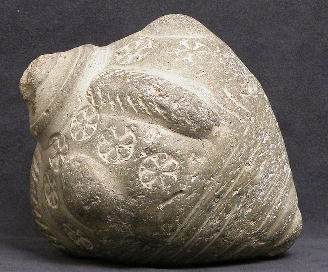 Spheroconical Vessel, Earthenware; stamped, incised, and unglazed 