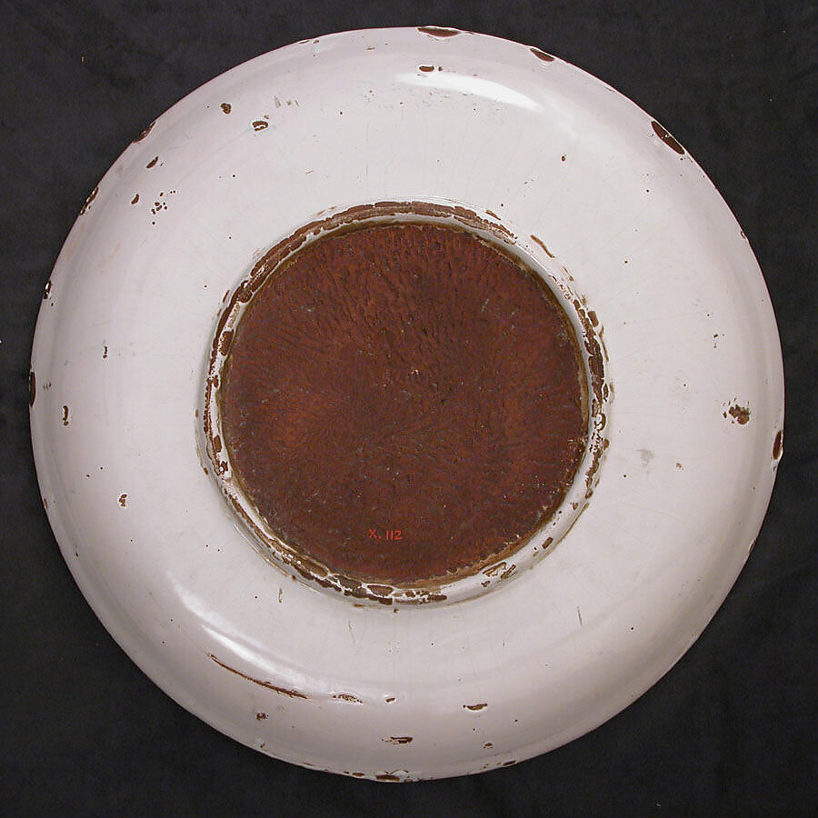 Plate, Stonepaste; painted under transparent glaze