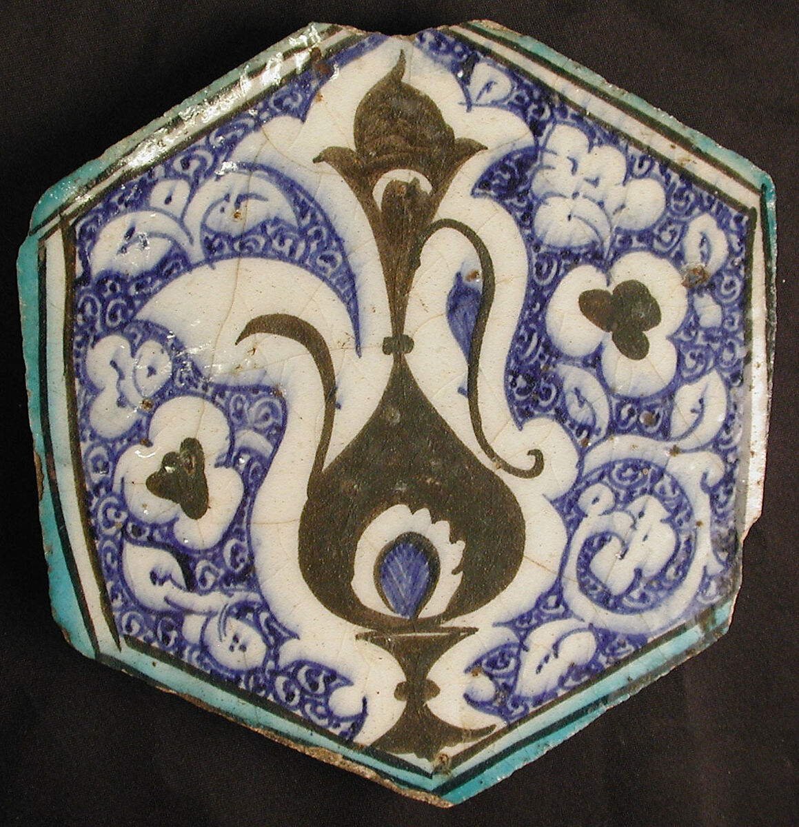 Hexagonal Tile, Composite body; underglaze painted 