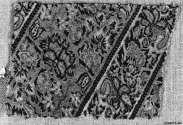 Woman's Trousering (Nakshe), Silk on linen; embroidered 