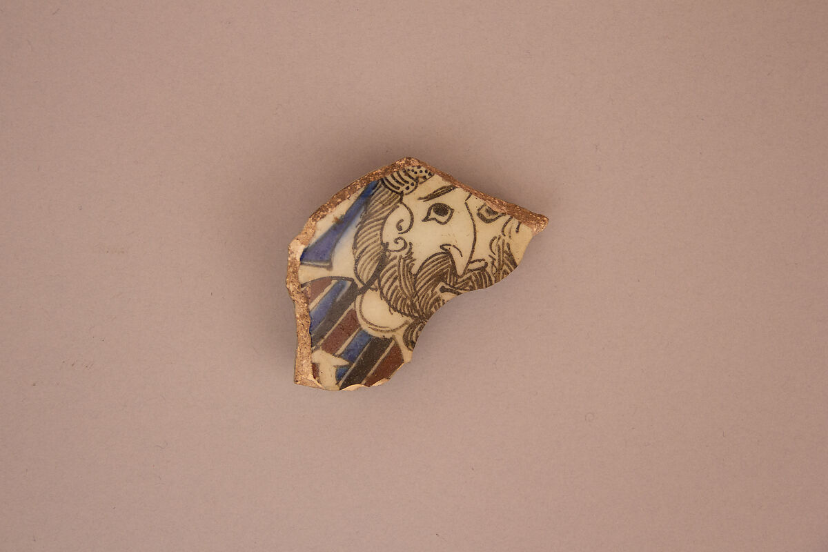 Fragment of an Open Vessel, Composite body; underglaze painted 