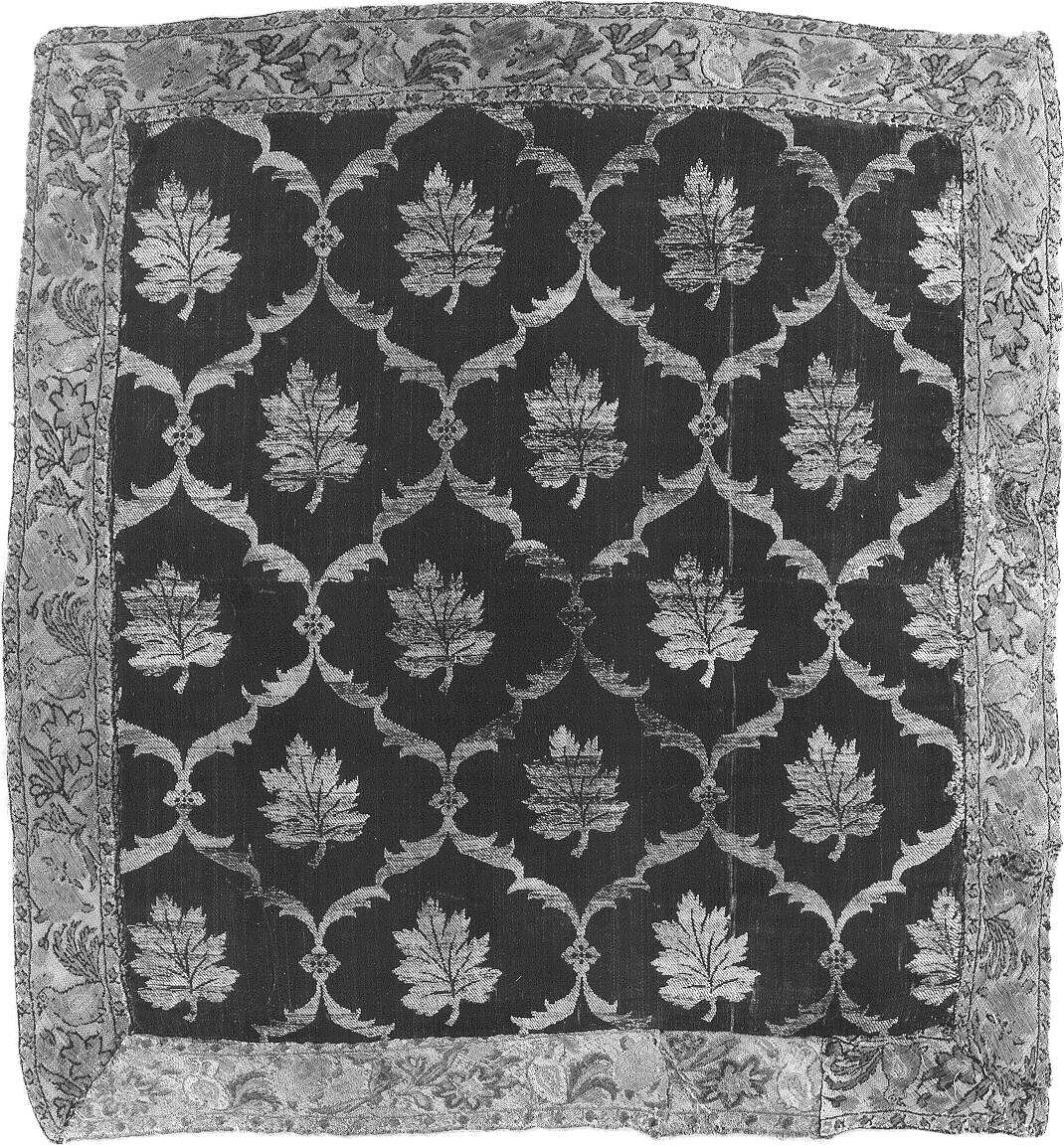 Textile Fragment, Silk and metal wrapped thread