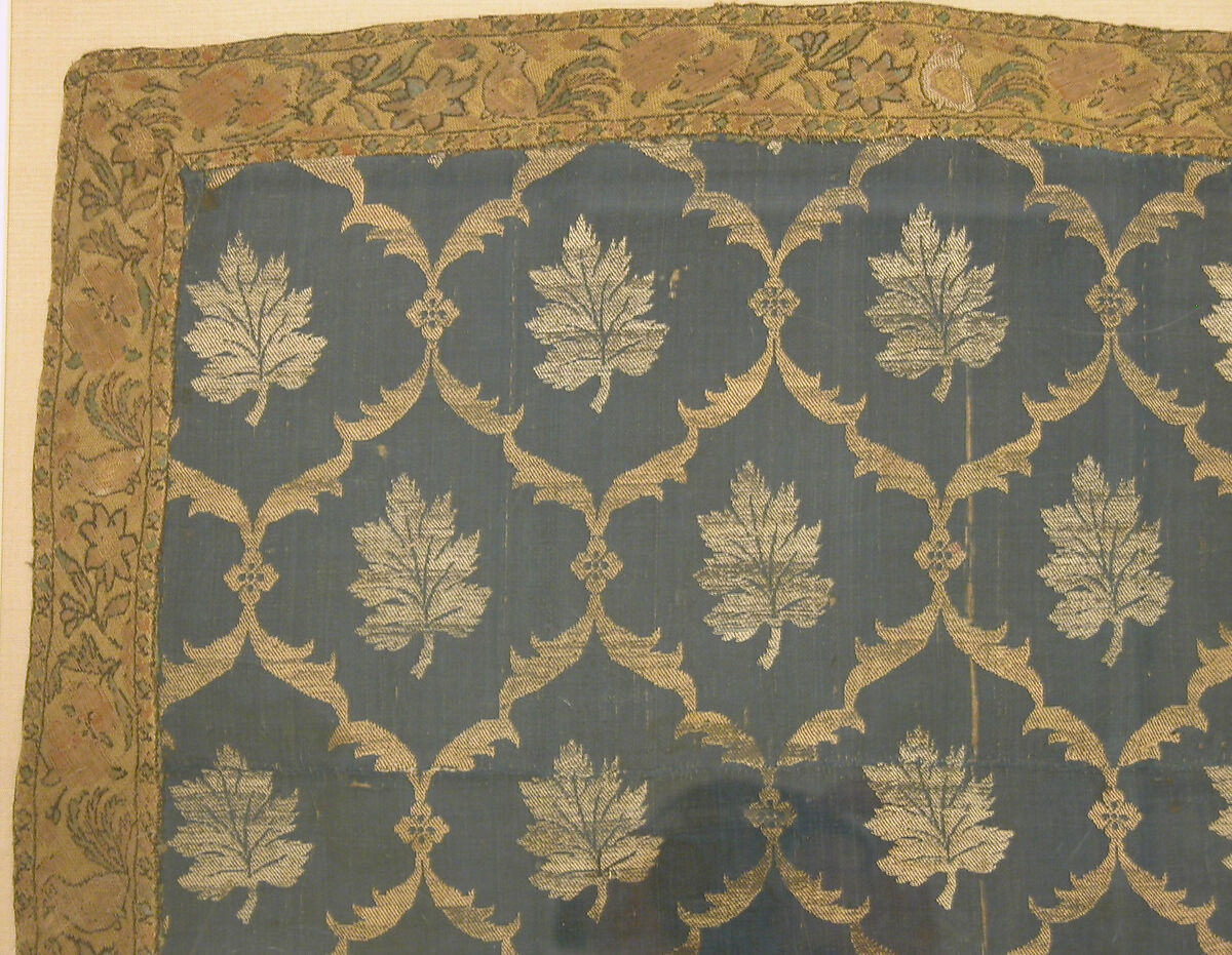 Textile Fragment, Silk and metal wrapped thread