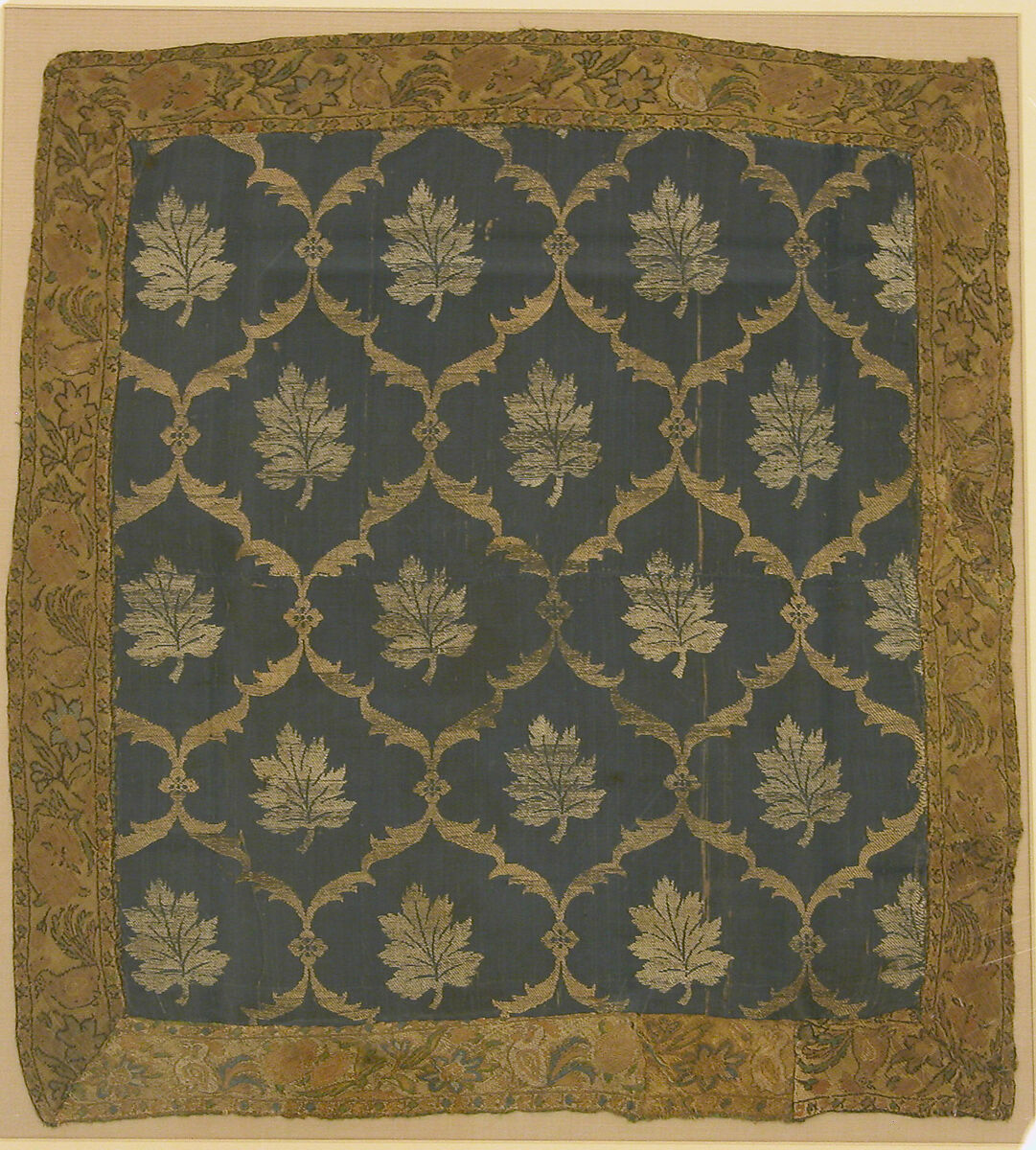Textile Fragment, Silk and metal wrapped thread