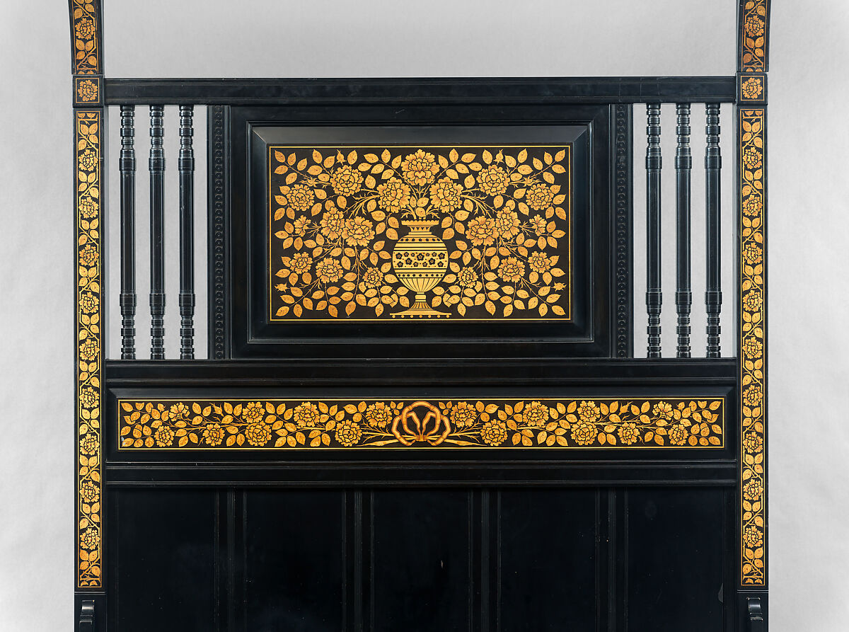 Bedstead, Herter Brothers (German, active New York, 1864–1906), Cherry, American