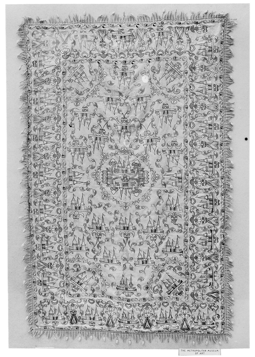 Cover, Silk; embroidered 