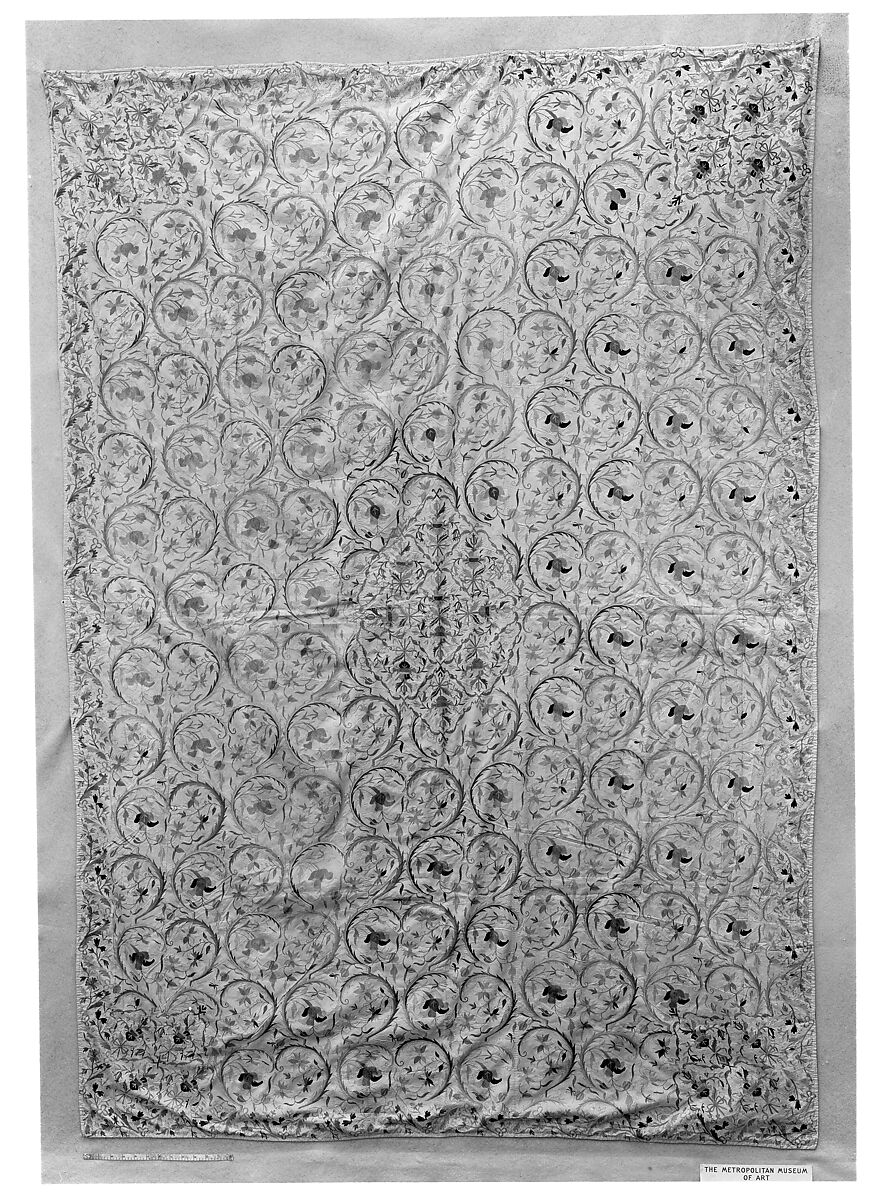 Cover, Silk; embroidered 