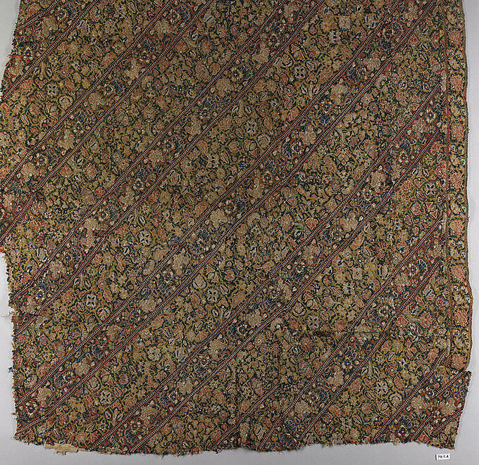 Textile Fragment, Linen (?), silk; embroidered