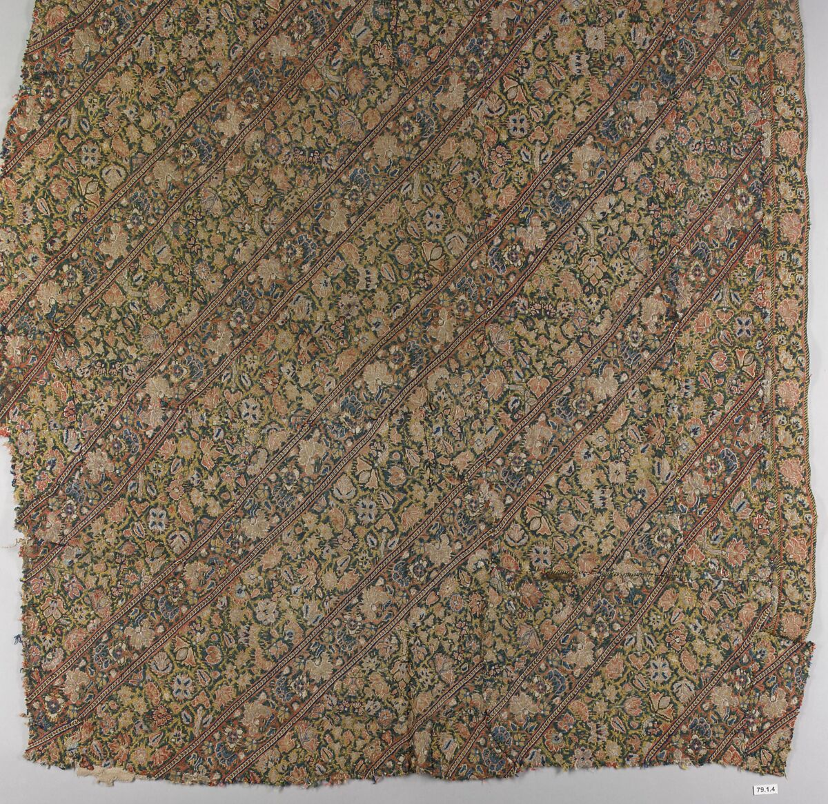 Textile Fragment, Linen (?), silk; embroidered 