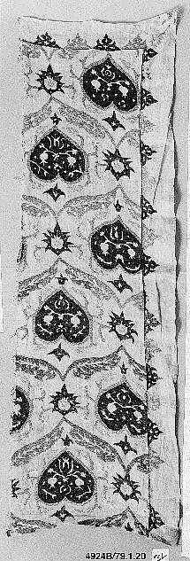 Textile Fragment, Linen, silk; plain weave, embroidered