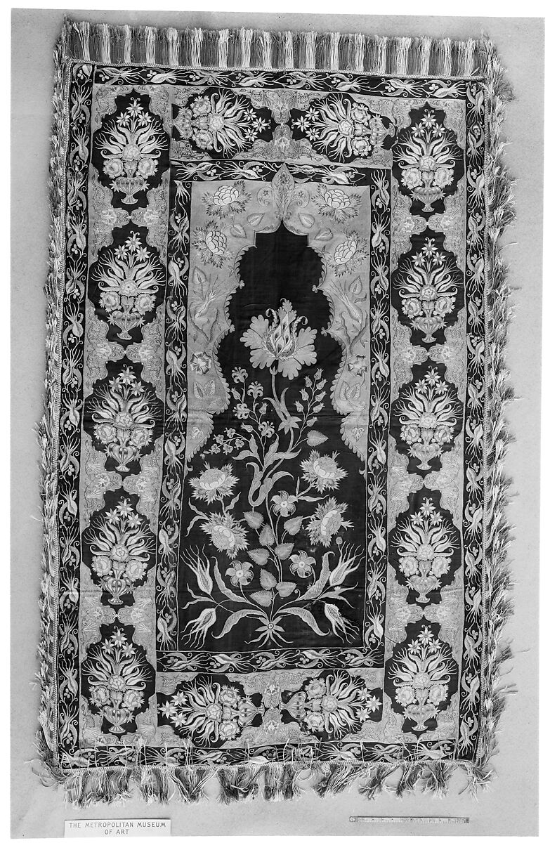 Cover or Hanging, Wool, silk, metal wrapped thread; twill weave, embroidered