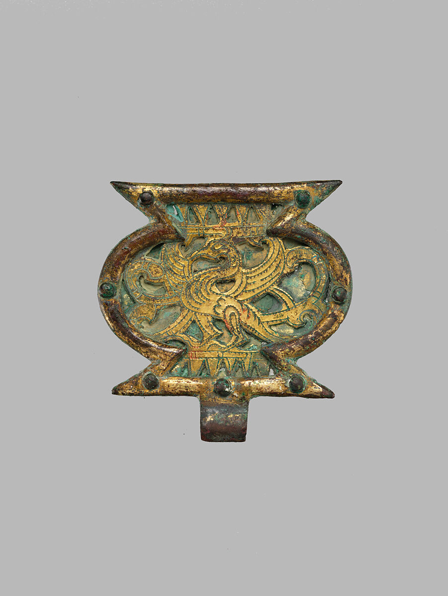 Set of Ten Belt Plaques, Gilt bronze, China