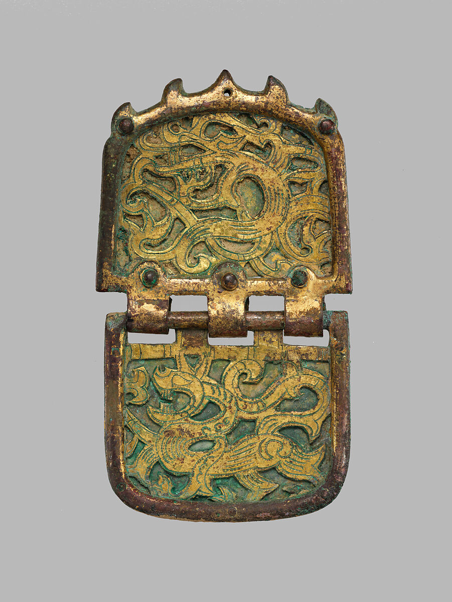 Set of Ten Belt Plaques, Gilt bronze, China