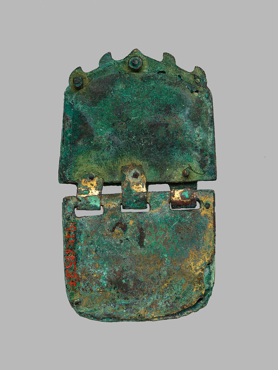 Set of Ten Belt Plaques, Gilt bronze, China