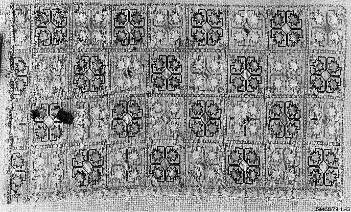 Textile Fragment, Linen, silk; plain weave, embroidered