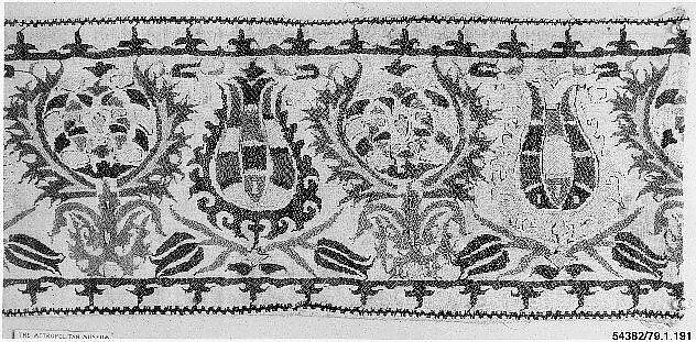 Textile Fragment, Linen, silk; plain weave, embroidered