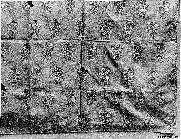Cover, Silk, metal wrapped thread; embroidered