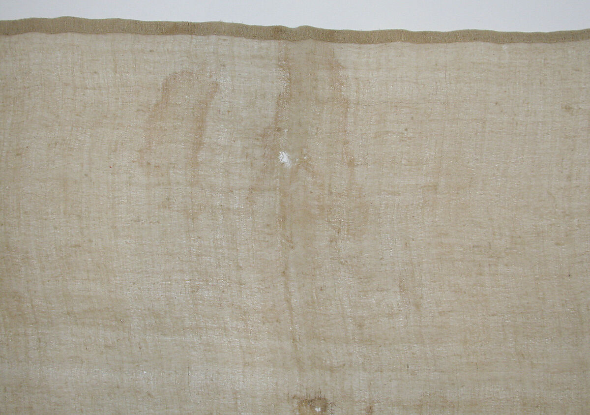 Towel End, Linen, silk; plain weave, embroidered