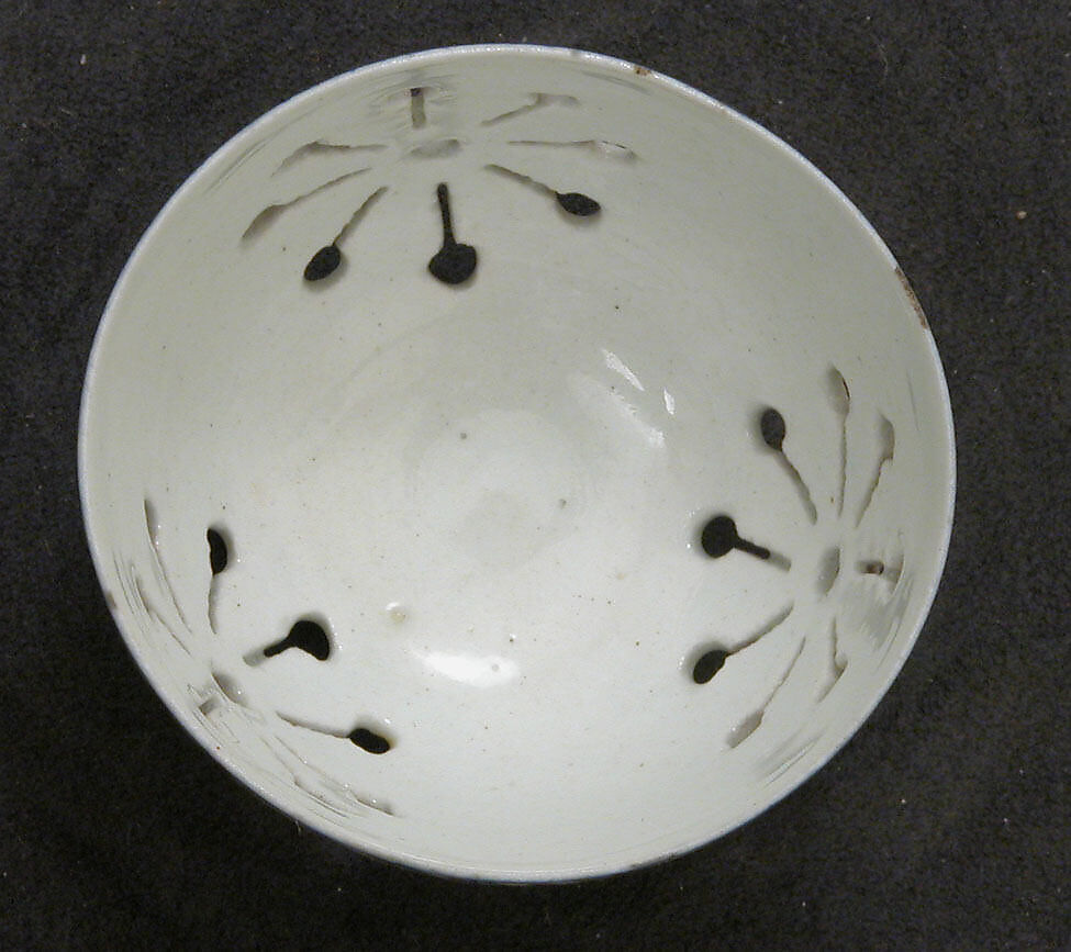 Cup Holder, Stonepaste; polychrome painted under transparent glaze