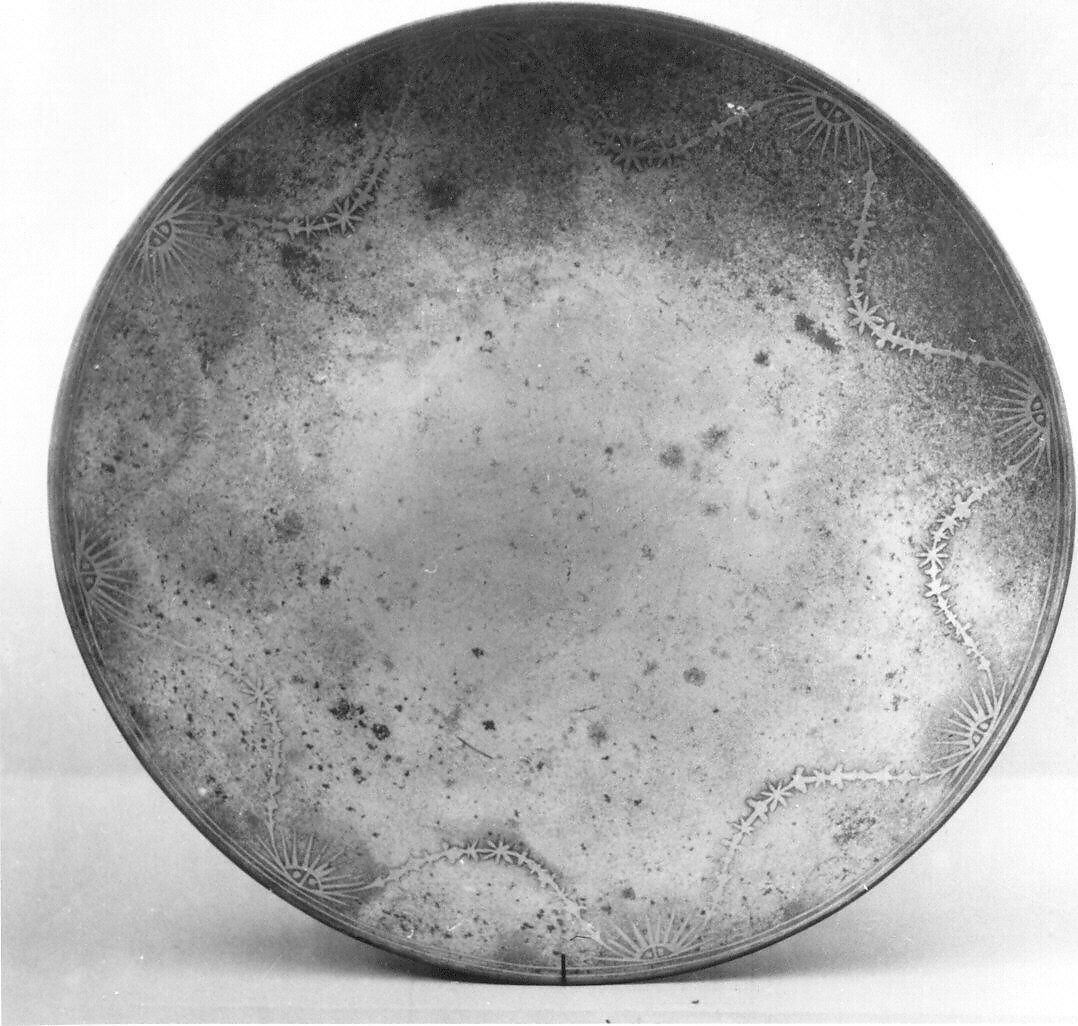 Saucer, Steel; damascened with gold