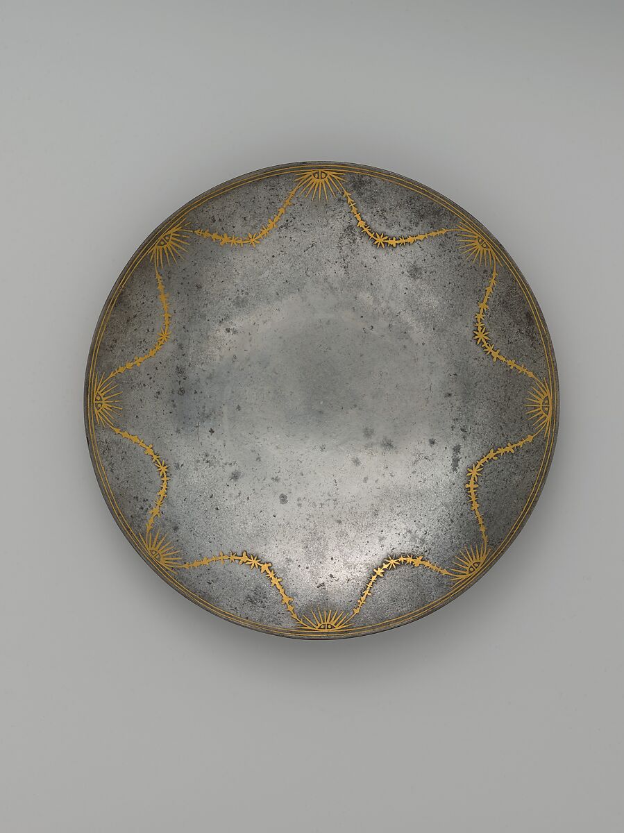 Saucer, Steel; damascened with gold 