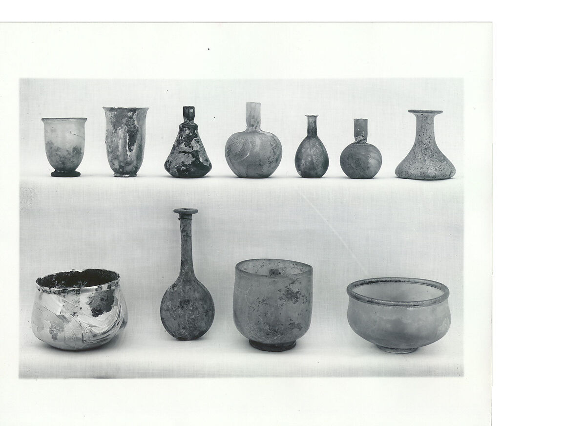 Bottle, Glass; free blown; tooled on the pontil