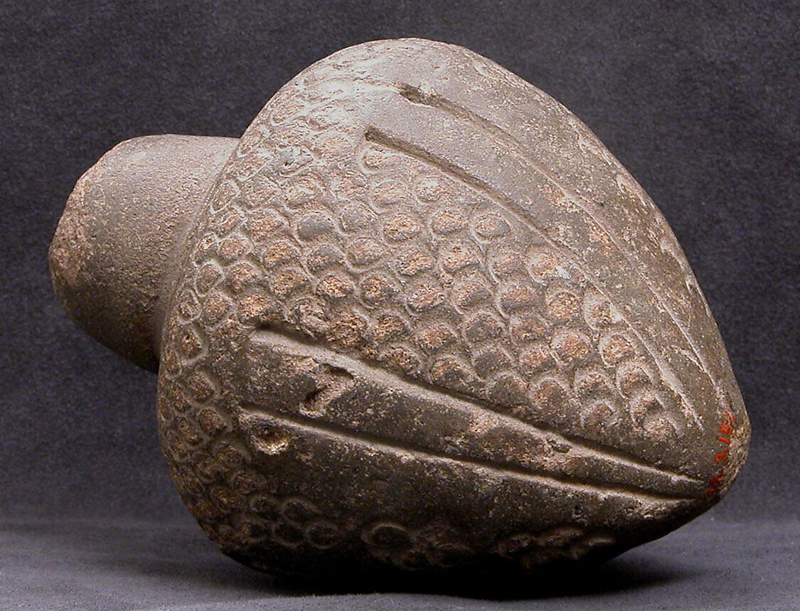 Spheroconical Vessel, Earthenware; stamped, incised, unglazed 
