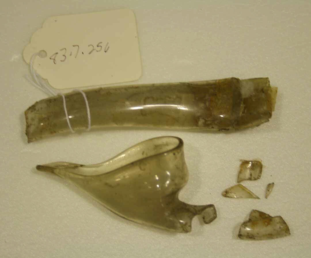 Fragments of a Bottle, Glass; mold blown 
