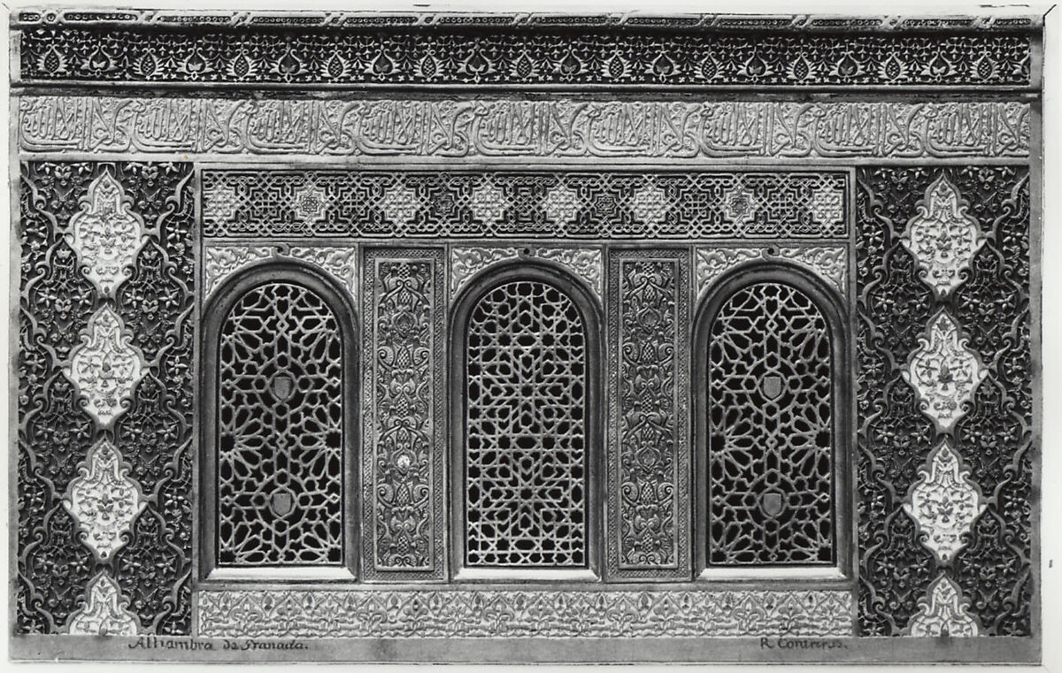 Architectural Model Based on the Alhambra, Rafael Contreras (Spanish, 1826–1890), Plaster colored